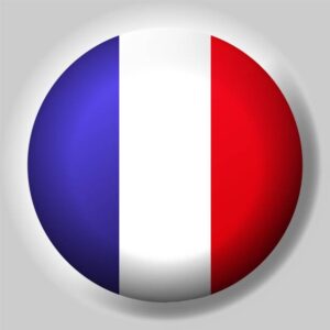 Flag of France button on glossy sphere