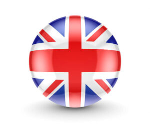 British flag icon.Isolated on white background illustration.